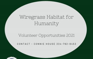 Wiregrass Habitat for Humanity Volunteer Opportunities 2021