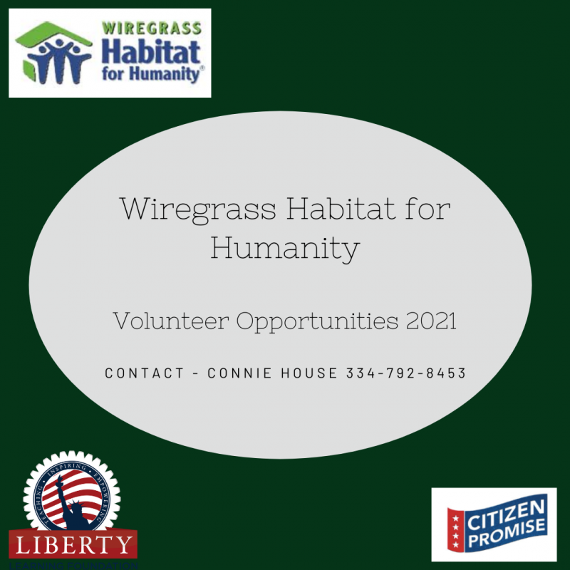 Wiregrass Habitat for Humanity Volunteer Opportunities 2021